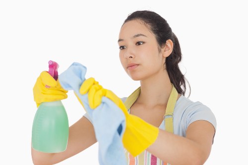 Professional carpet cleaning process in a residential interior