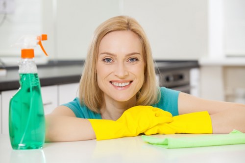Local cleaner preparing a kitchen deep clean in SW16