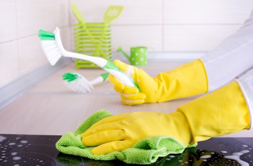 Professional cleaning of a corner sofa in a South London property